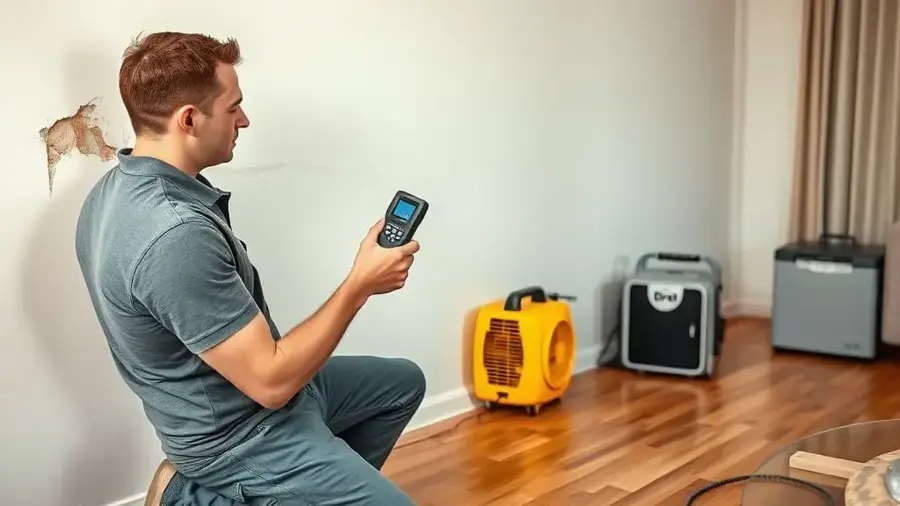 Texas Contents Restoration technician on a Southwest Fort Worth water loss