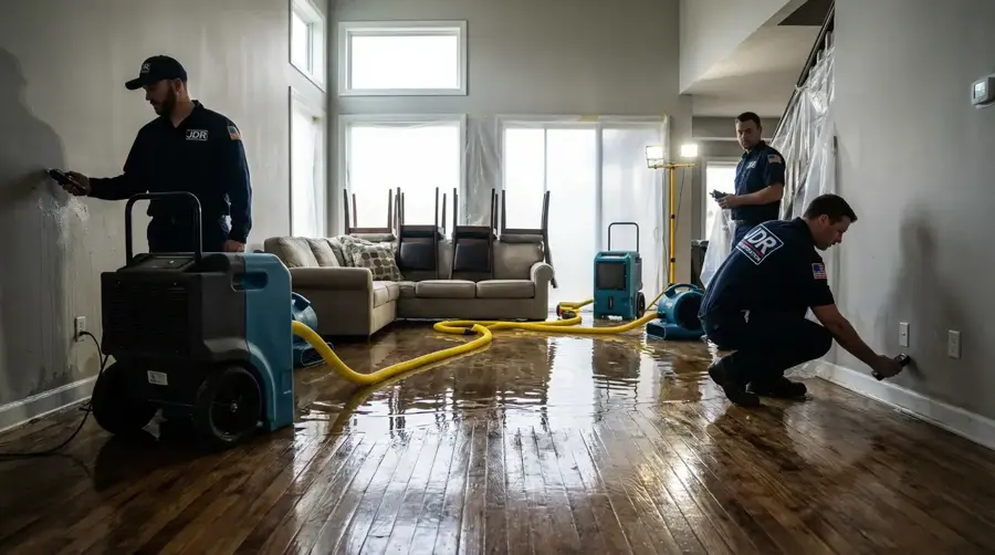 Texas Contents Restoration technician drying a water-damaged Southwest Fort Worth home