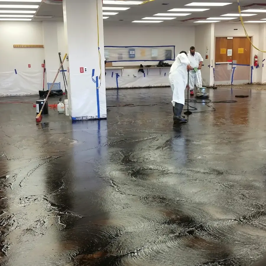 A restoration crew drying a large commercial space in Southwest Fort Worth