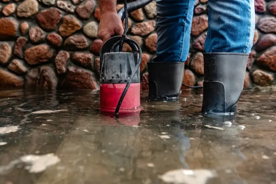 Standing water on the floor from a failed water heater in a Southwest Fort Worth home